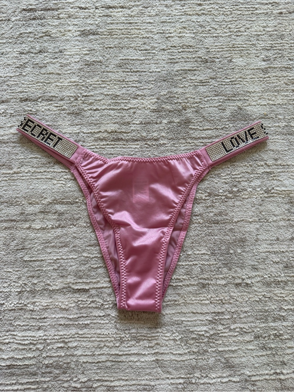 Love Secret Rhinestone Strap Pink Panty (Size Small)